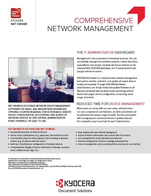 Kyocera, Software, Network, Device Management, Kyocera Net Viewer, Laserfax